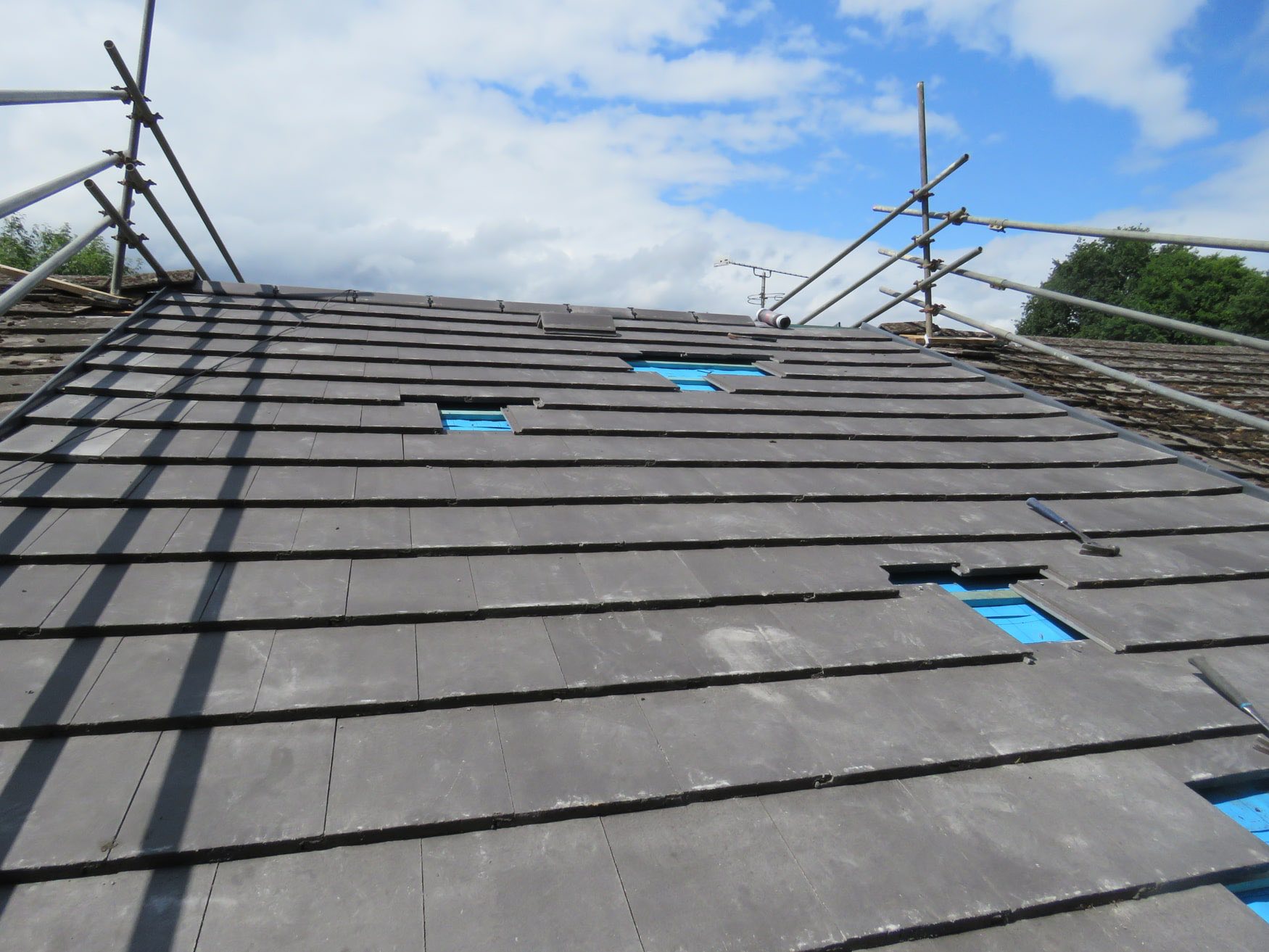 Natural slate roof repair in Redruth