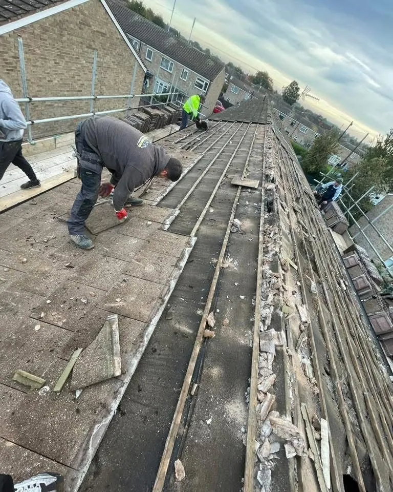 Roof strip and re-felt in progress in Redruth